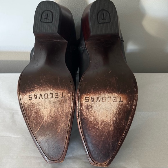 Tecovas "The Daisy" Black Ankle Cowgirl Calfskin Boots-Size 9 - Picture 13 of 16